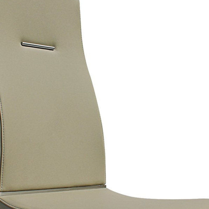 Upholstered Faux Leather Dining Side Chairs (Set of 2) - Gray / Silver
