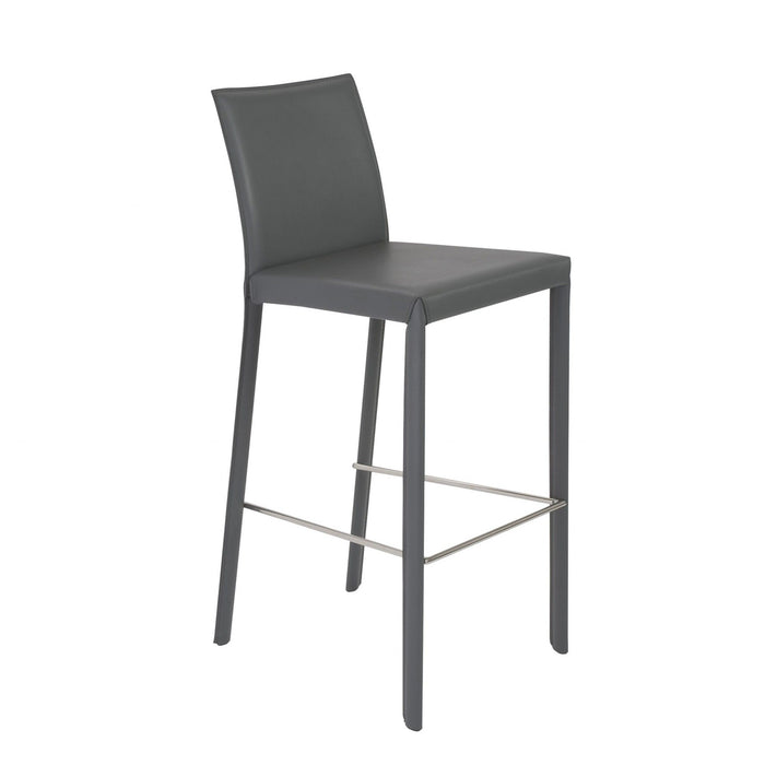 Steel Low Back Bar Height Bar Chairs (Set of 2) - Gray