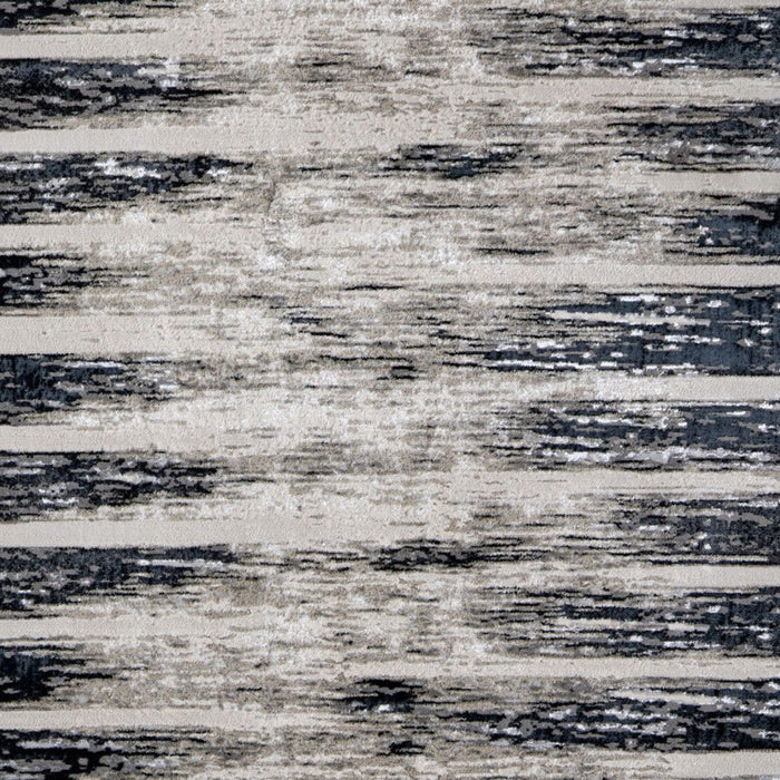 10' X 13' Abstract Distressed Area Rug - Gray And Black