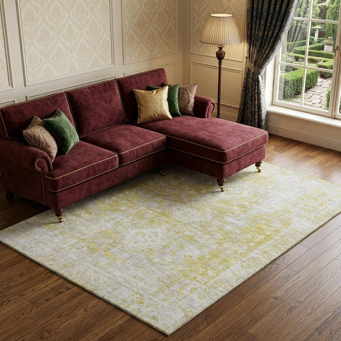 10' X 14' Oriental Washable Area Rug With UV Protection (691998) - Gold / Silver