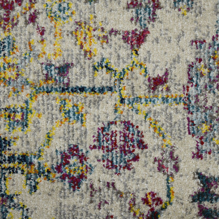 8.8' x 11.8' Floral Power Loom Area Rug - Gray