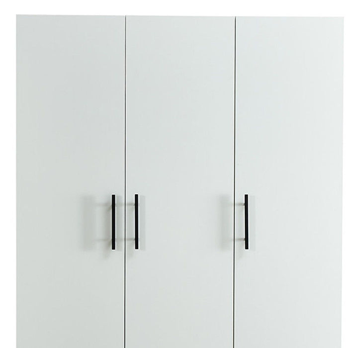 71" Three Door Two Drawer Combo Dresser - White