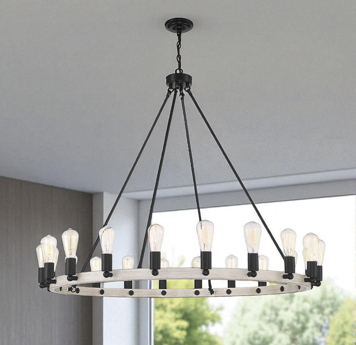 Candle Style Multi Light Metal Dimmable Chandelier - Black / Gray