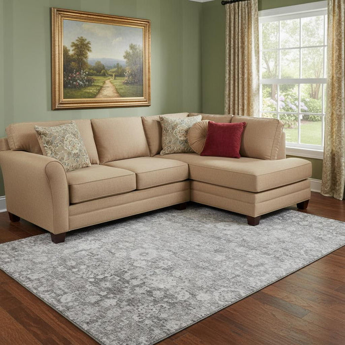 9' X 12' Oriental Washable Area Rug With UV Protection (653796) - Silver / Gray