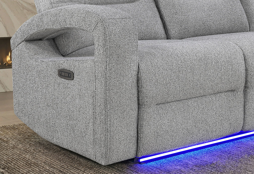 U6611 - Power Reclining Sofa With LED - Dark Gray