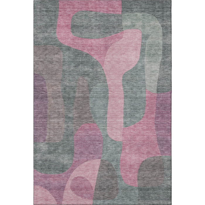 10' X 14' Abstract Washable Area Rug With UV Protection (706253) - Blush / Sage