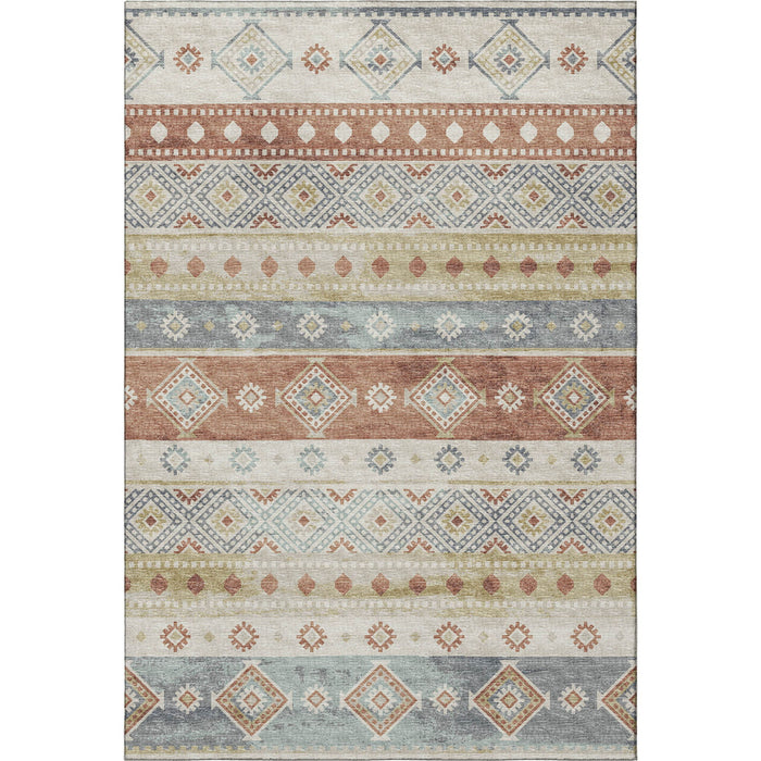 8' X 10' Tribal Washable Area Rug With UV Protection - Desert Sand