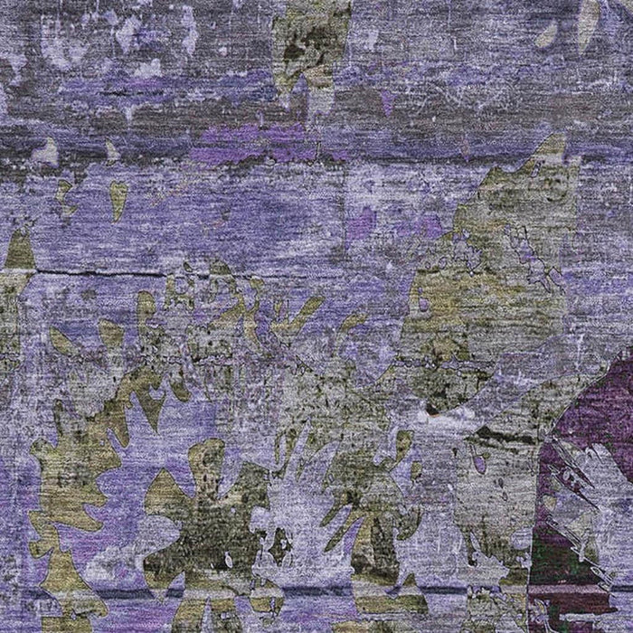 10' X 14' Abstract Washable Area Rug With UV Protection (648868) - Purple / Gray