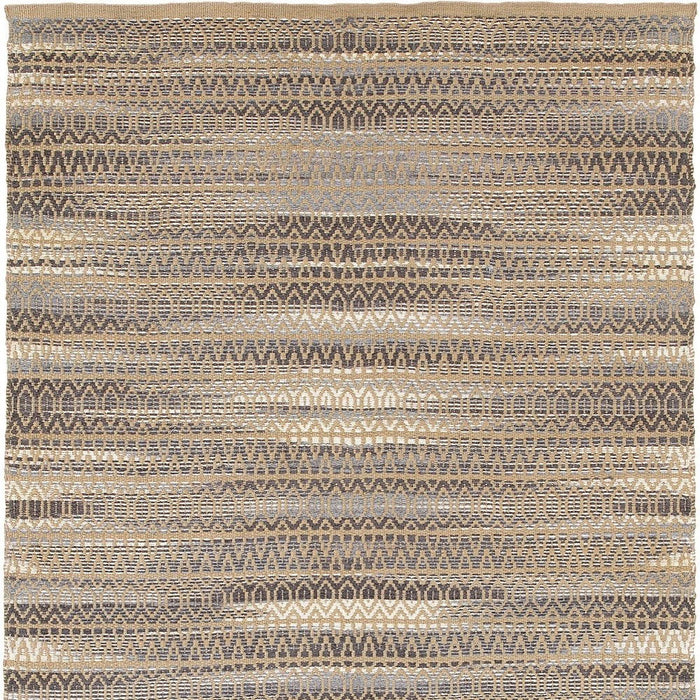 9' x 12' Striated Runner Rug - Gray And Tan