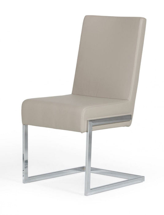 Faux Leather Upholstered Dining Room Side Chairs (Set of 2) - Gray
