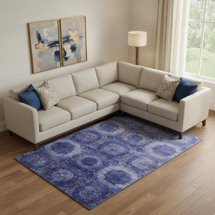 10' X 14' Abstract Geometric Washable Area Rug With UV Protection (708964) - Purple / Lavender