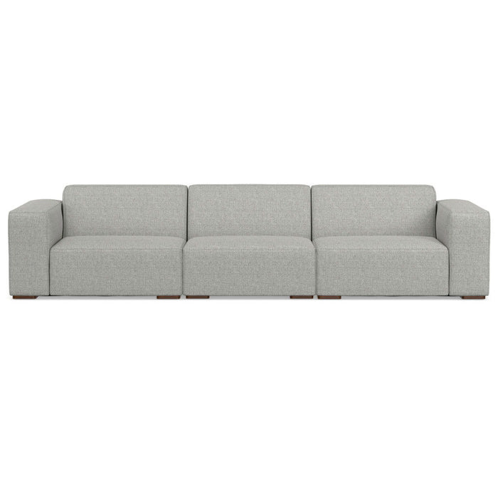 Fabric Modular Sofa With Brown Legs - Gray