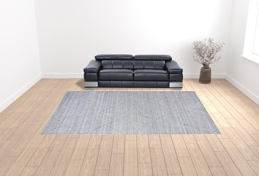 10' x 14' Striped Hand Woven Area Rug - Gray And Silver