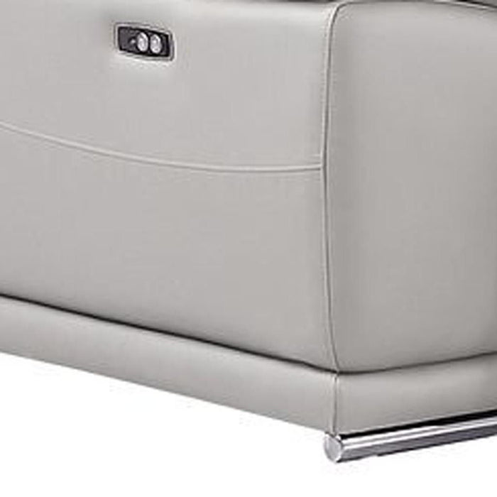 Leather Modular L Shaped Six Piece Corner Sectional With Console - Ash / Gray