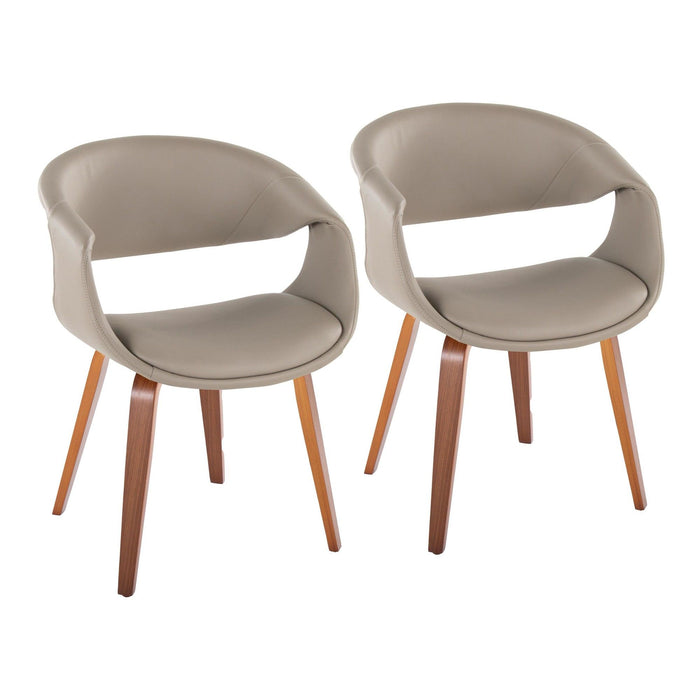 Curvo - Upholstered Chair (Set of 2) - Walnut Wood Legs
