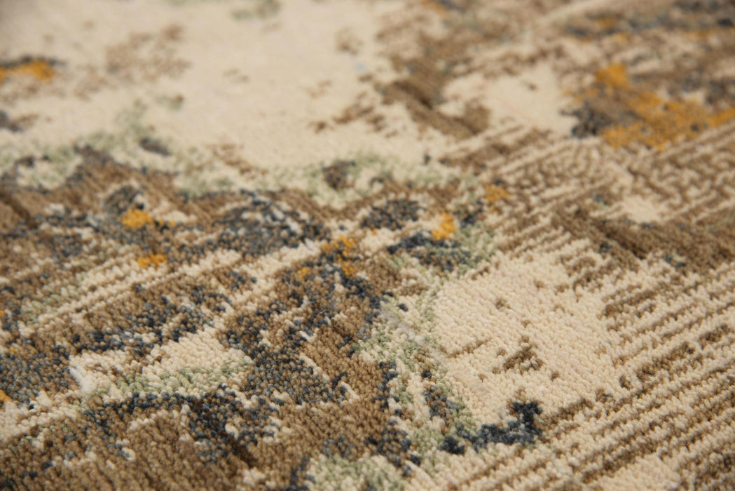 9' X 12' Wool Oriental Hand Carved Handmade Area Rug (747975) - Beige / Brown / Ivory / Green