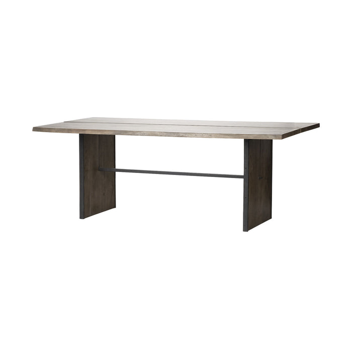 84" Solid Wood Sled Base Dining Table - Brown