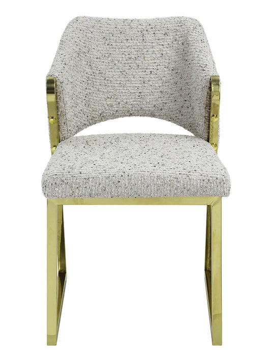 Upholstered Boucle Wing Back Dining Side Chair - Beige