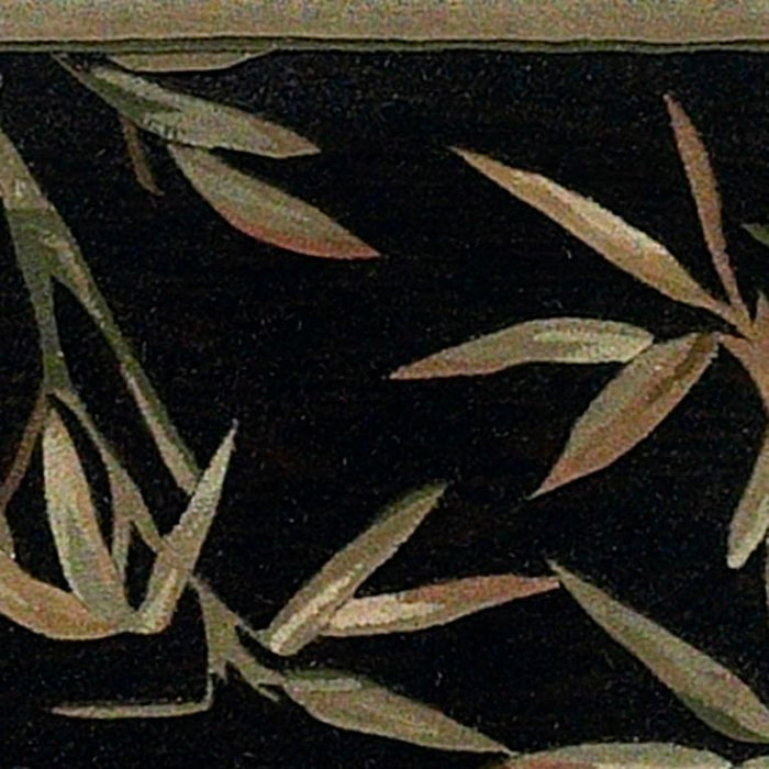 8' x 11' Area Rug - Wool Black And Bamboo
