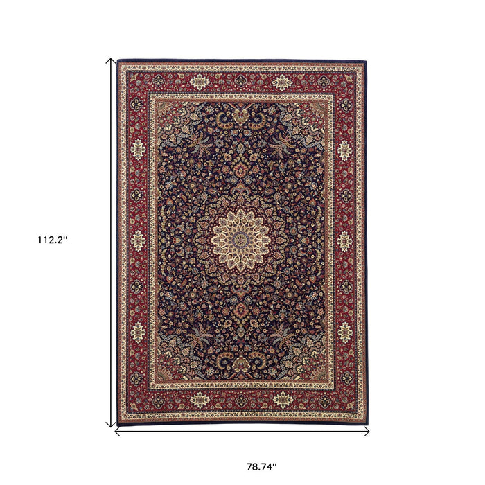 7' X 10' Oriental Area Rug - Blue / Red