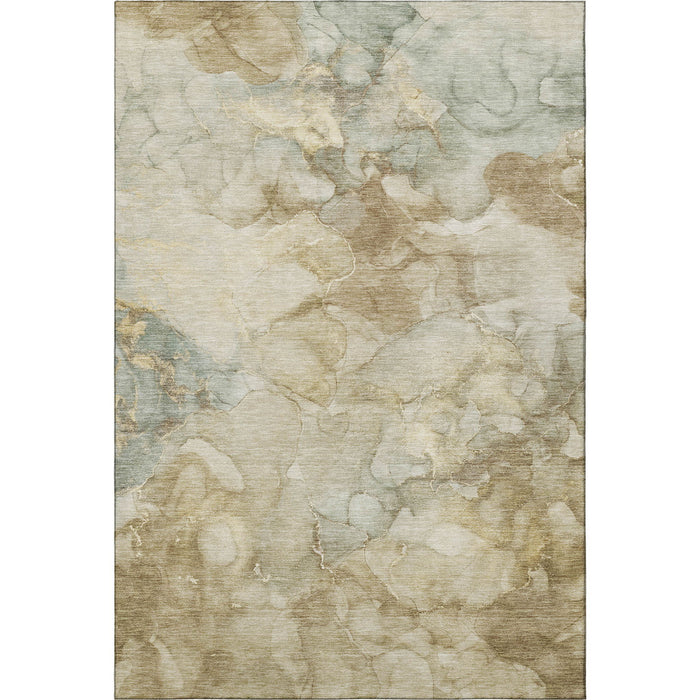 10' X 14' Abstract Washable Area Rug With UV Protection (714745) - Beige / Ivory