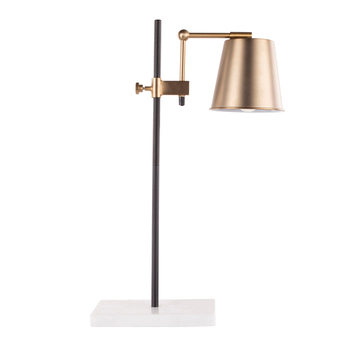 Metric - Table Lamp - White Marble And Antique Brass - 28.5"