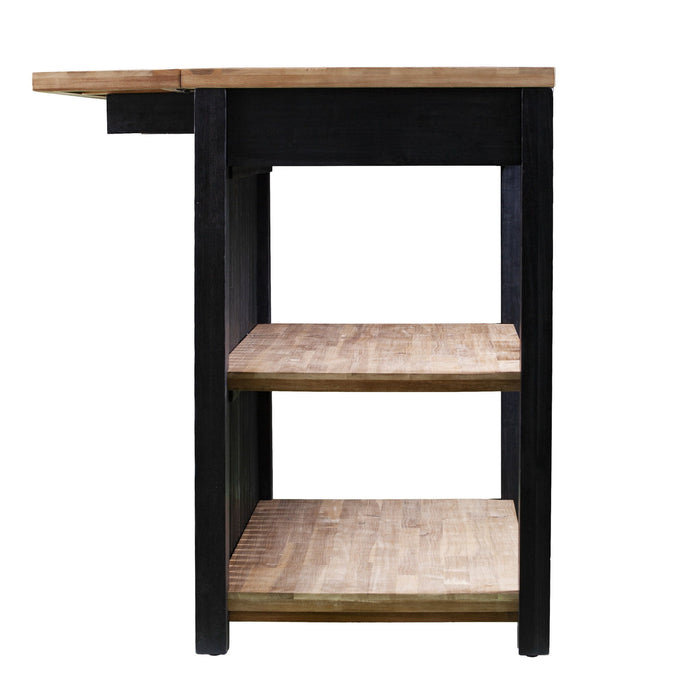 44" Kitchen Island With Storage - Natural / Black
