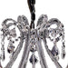 HomeRoots Empire Eight Light LED chandelier with transparent glass and nickel finish, featuring ivory candle-style lights and clear glass accents.