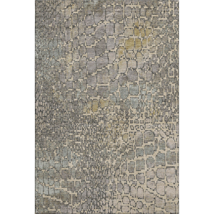 10' X 14' Abstract Geometric Washable Area Rug With UV Protection (677957) - Beige / Taupe / Ivory