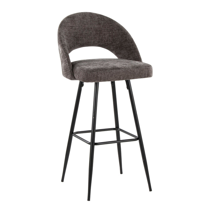 Renee - Upholstered Fixed-Height Barstool (Set of 2) - Black Base