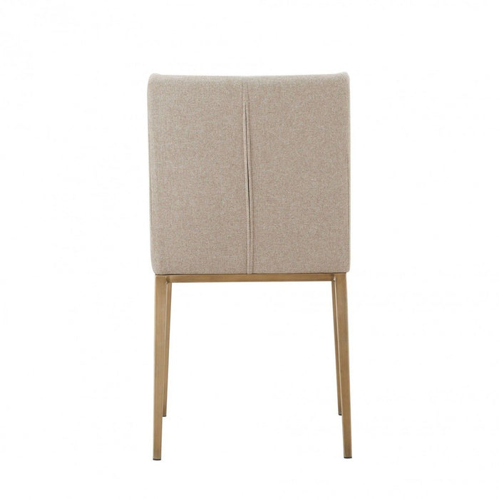 Upholstered Fabric Wing Back Dining Side Chairs (Set of 2) - Beige