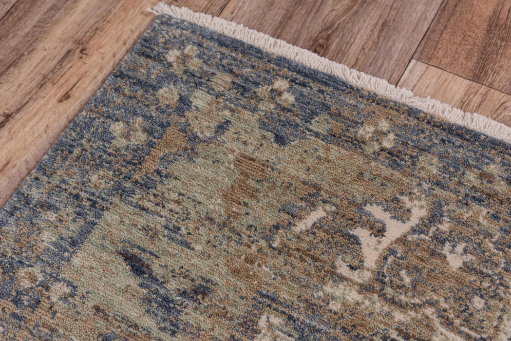 8' X 10' Wool Oriental Hand Carved Handmade Area Rug (747987) - Charcoal / Beige / Ivory