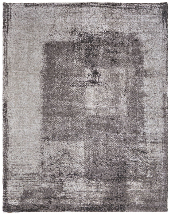 9' X 12' Abstract Distressed Area Rug - Gray / Taupe