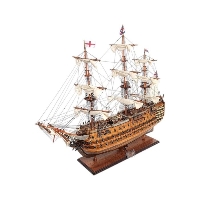 Hand Painted Model Boat Tabletop Sculpture (401842) - Brown