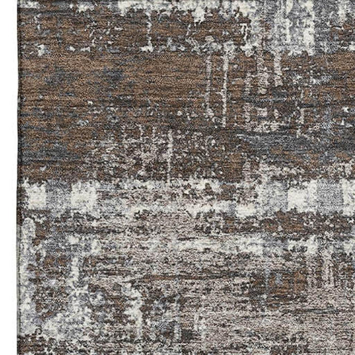 10' X 14' Geometric Washable Area Rug With UV Protection (709702) - Brown / Taupe / Gray