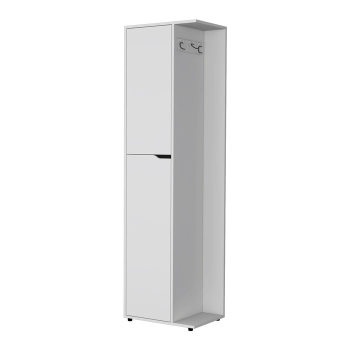 71" Wood Accent Cabinet With Two Doors - White