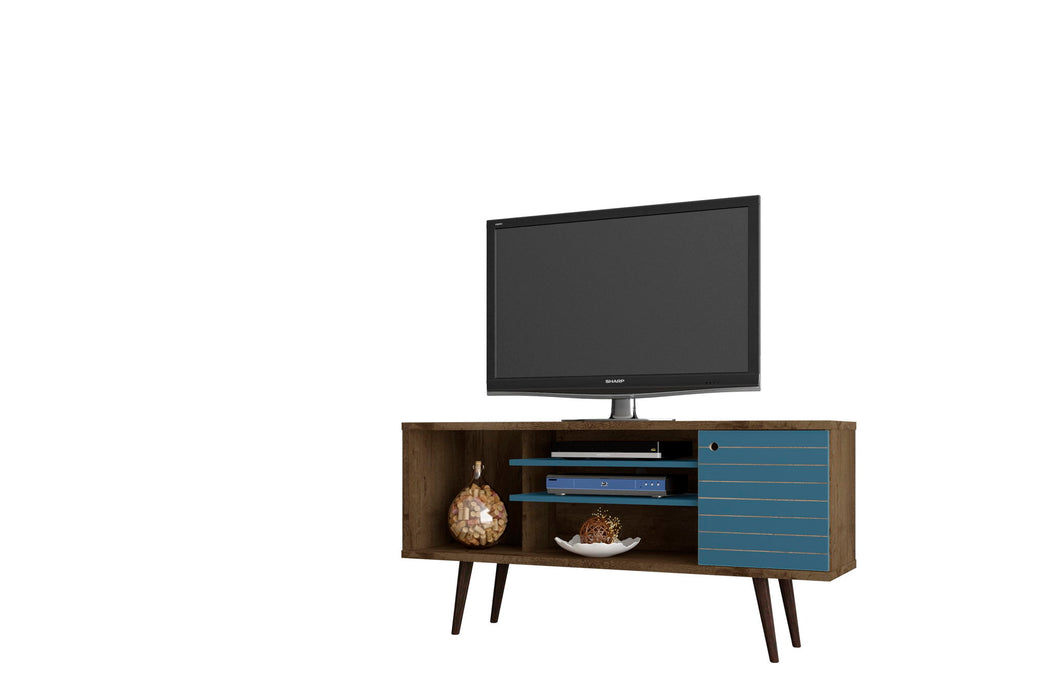 Manhattan Liberty - 53" TV Stand With Rustic Brown Frame