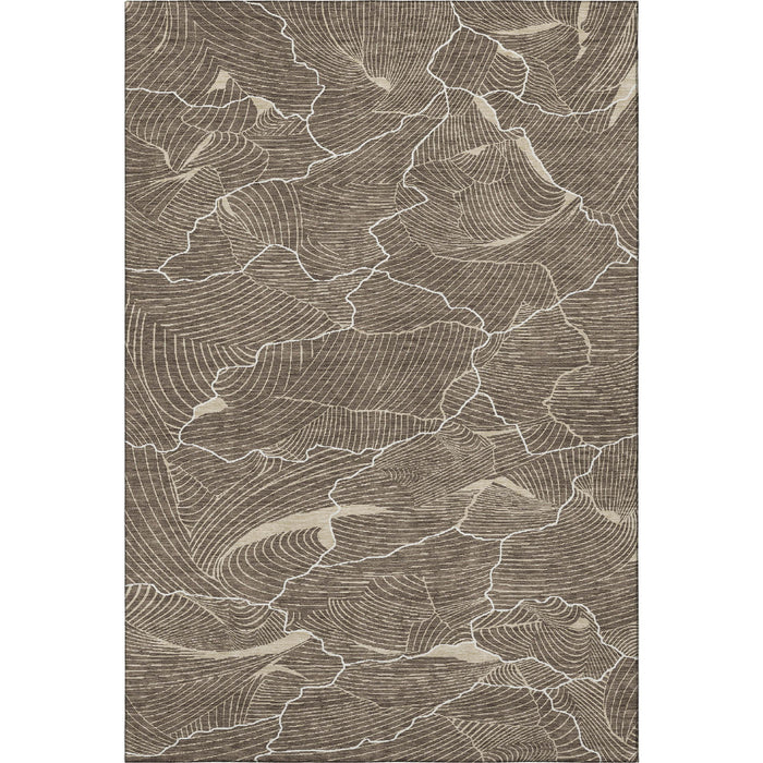 10' X 14' Abstract Washable Area Rug With UV Protection (682193) - Brown / Beige / Ivory
