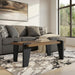 Rectangular cocktail table from Weathermore collection by Signature Design by Ashley® with a dark wood finish and modern design.