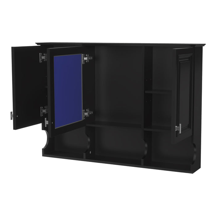 Giga modern wall-mounted medicine cabinet with open shelves, adjustable interior, ideal for bathroom over toilet storage