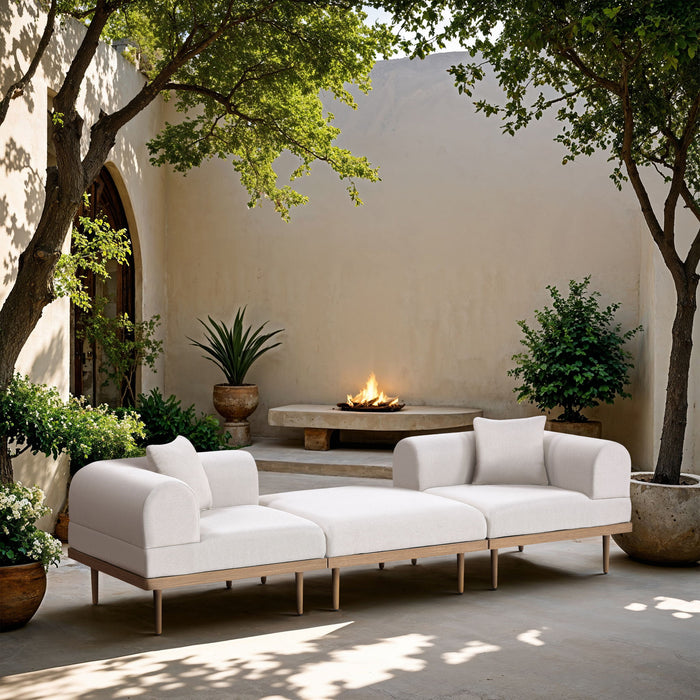 Laguna - 3 Piece 106.5" Outdoor Patio Modular Sofa With Backless Seat