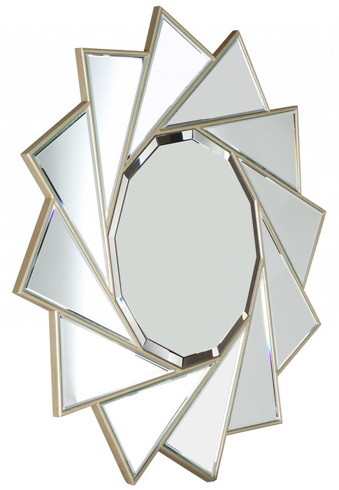 35" Sunburst Metal Framed Accent Mirror - Gold