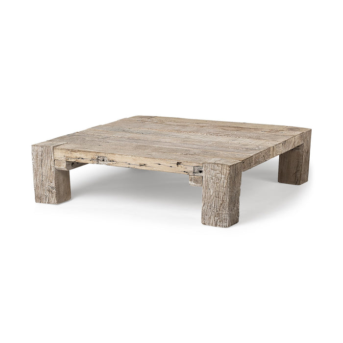 Rectangular Distressed Coffee Table - Natural