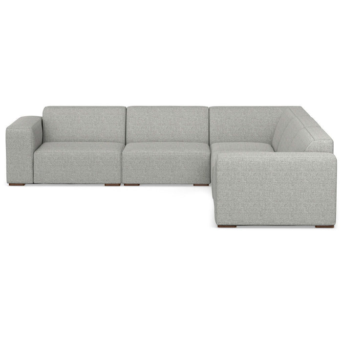116" Fabric Modular Sofa With Brown Legs - Gray