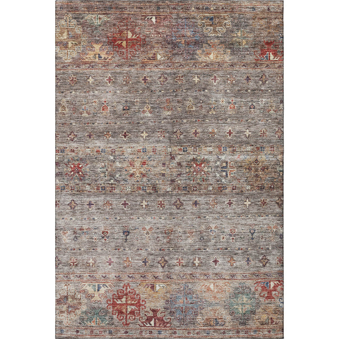 10' X 14' Tribal Washable Area Rug With UV Protection (688534) - Gray / Copper / Blue