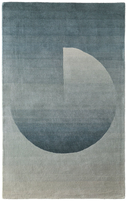 9' X 12' Geometric Hand Tufted Area Rug - Blue And White