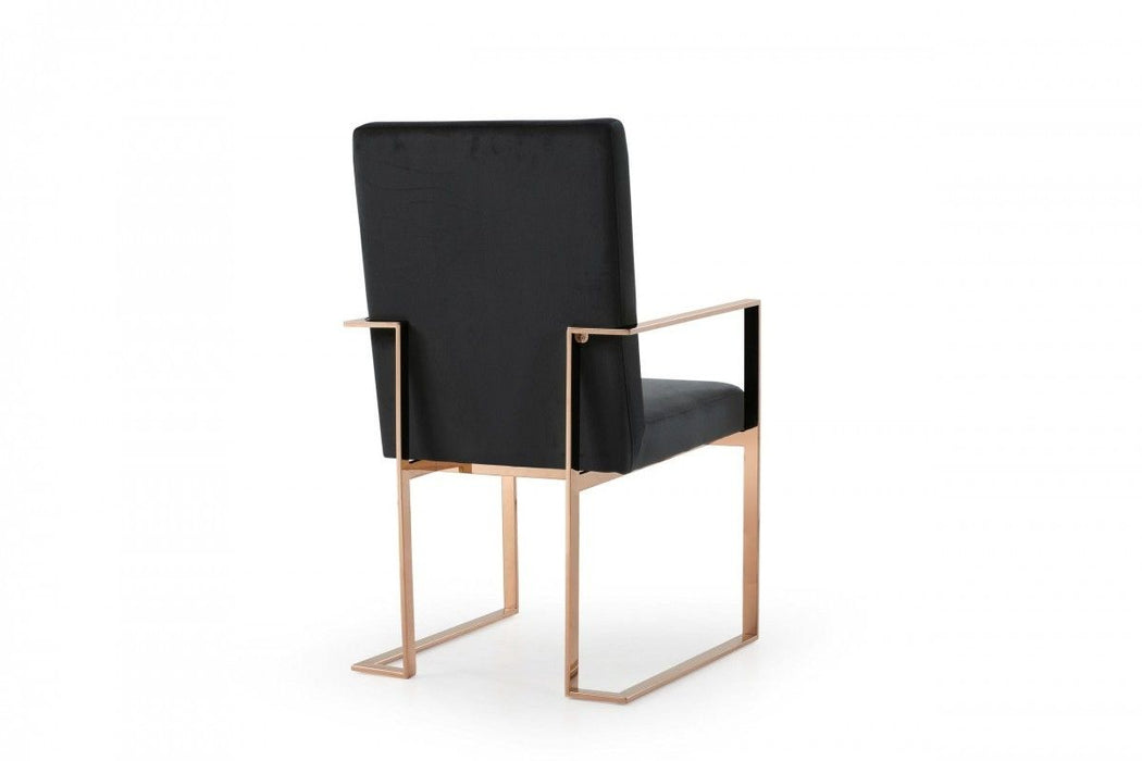 Upholstered Fabric Dining Room Arm Chair - Black