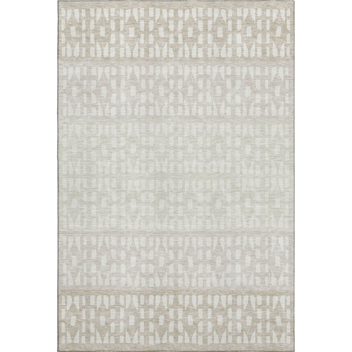 10' X 14' Geometric Washable Area Rug With UV Protection (676350) - Ivory / Beige