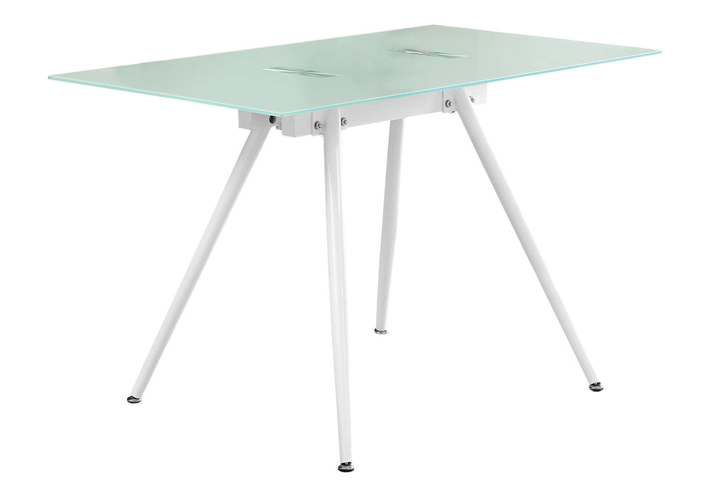 47" Glass And Metal Computer Desk - White