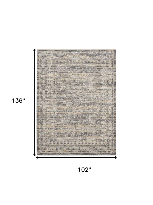 9' X 11' Geometric Area Rug (554754) - Gray